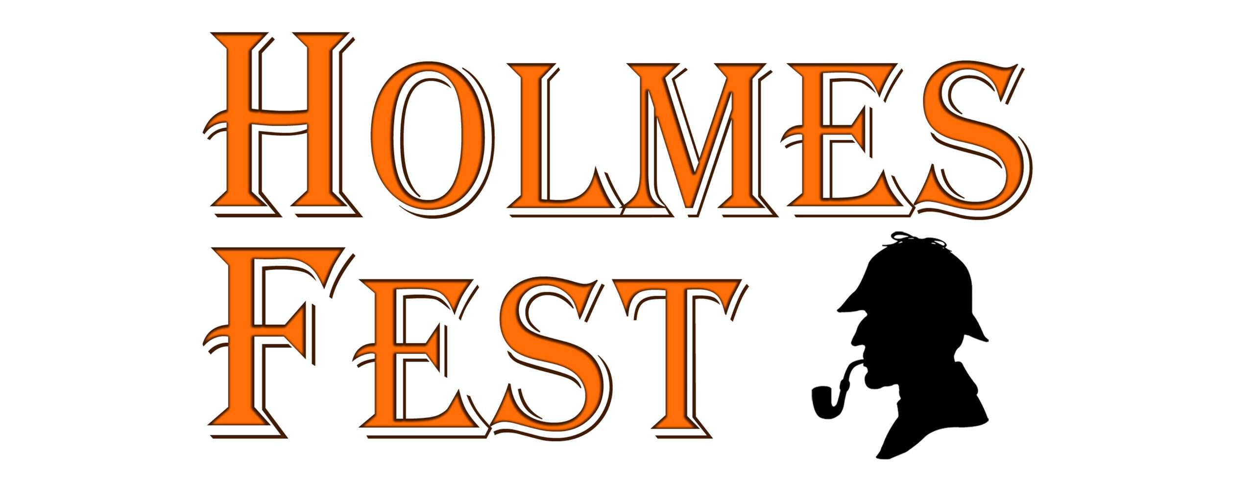 Holmes Fest Banner, featuring silhouette of Sherlock Holmes in deerstalker smoking a pipe